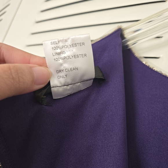 Tadashi Shoji Purple/Gold Sequin Mini Dress Size 8 - Picture 8 of 8